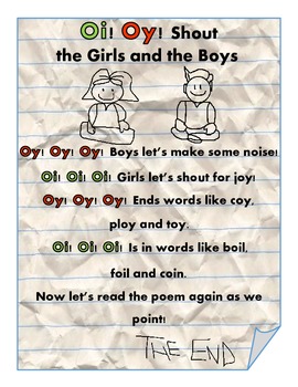 oi and oy poem and activity by mrs smiths smarties tpt