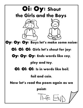 Oi and Oy Poem and Activity by Mrs Smiths Smarties | TpT