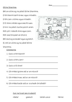 Preview of Oiche Shamhna - Story and worksheet