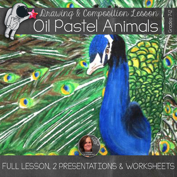 Oil Pastel Animal Portraits, Draw on Grid, Middle School Art Lesson, High  School