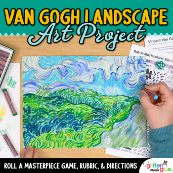 Preview of Oil Pastel Art Lesson for Middle School: Van Gogh Art Project & Roll a Dice Game