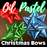 Oil Pastel Christmas Bow Drawing, Middle/High School Art, 