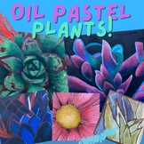 Oil Pastel Plants and Flowers Drawing with Grid Method
