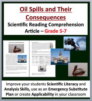 Preview of Oil Spills and Their Consequences - Digital Science Reading Article - Grades 5-7