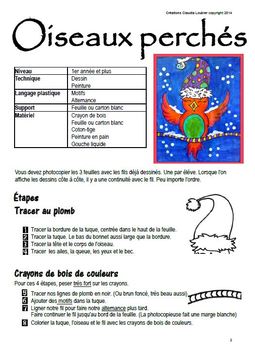 Hiver Arts Plastiques Oiseaux Perchés Noël