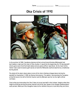 Preview of Oka Crisis Thought Bubble Activity