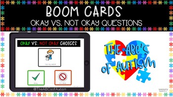 Preview of Behavior Choices-Okay vs. Not Okay Choices- Question Deck- BOOM CARDS