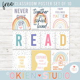 Pastel Rainbow Decor, Classroom Poster, You Matter, Feelin
