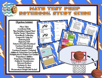 Preview of Oklahoma Academic Standards (Aligned) Math Test Prep Study Guide (Sports Themed)