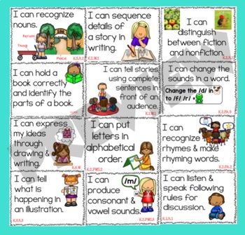 Oklahoma ELA & MATH Standards for Kindergarten by Classy Kinders