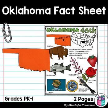 Preview of Oklahoma Fact Sheet for Early Readers - A State Study