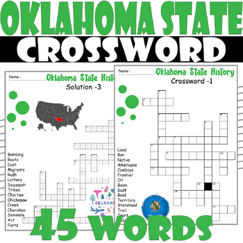 Oklahoma State History Crossword Puzzle All about Oklahoma Crossword