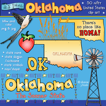 Preview of Oklahoma State Symbols Clip Art Download