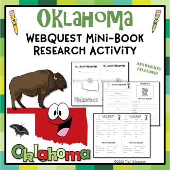 Preview of Oklahoma Webquest Worksheets Internet Research Mini Book