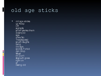 Preview of Old Age Sticks and ee cummings/Modernist Poetry Powerpoint