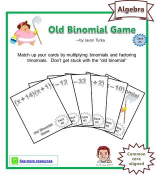 Preview of Old Binomial Factoring Game - Deck #3