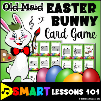 Preview of Old Bunny Note Naming Music Game: Spring Music Activity for Easter Music Lesson
