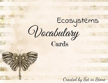 Preview of Old Fashion Ecosystem Vocabulary Cards