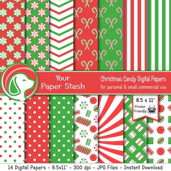 Textured Red & Green Christmas Ornament Digital Scrapbook Papers, 8.5x11  Printable Christmas Scrapbook Paper, Commercial Use Download 