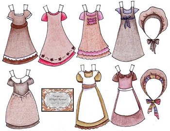 Old Fashioned Paper Doll Dress Me Up In Historical Gowns Modest Pioneer