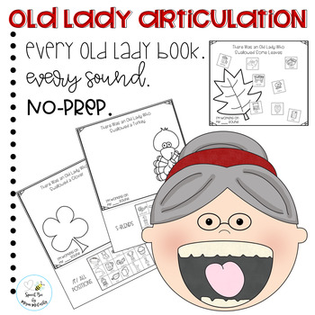 Preview of Old Lady Books No Prep Articulation Distance Learning