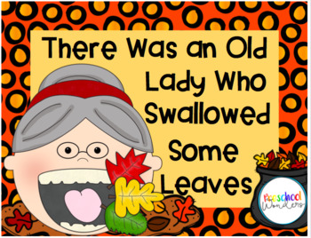 Preview of There Was an Old Lady Who Swallowed Some Leaves Retelling Pack