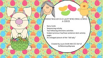 Preview of Old Lady Who Swallowed a Chick Speech/Language Activity Pack