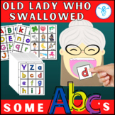 Old Lady Who Swallowed the ABC Alphabet Upper Lower Case E