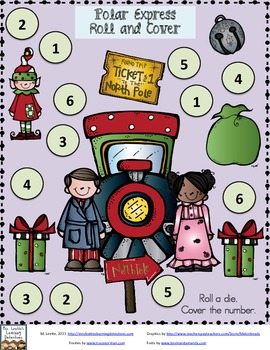 Preview of Polar Express- 3 Roll and Cover Games {FREE}