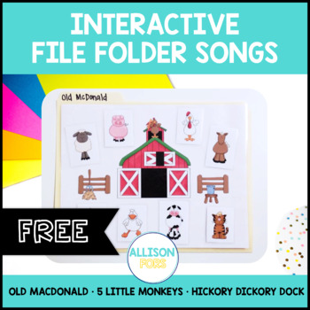 Preview of FREE Interactive File Folder Songs | Speech Therapy