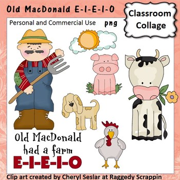 Old MacDonald Had a Farm Clip Art personal & commercial use C Seslar