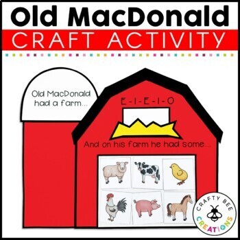 Preview of Old MacDonald Had a Farm Craft Farm Animals Bulletin Board Activities Preschool