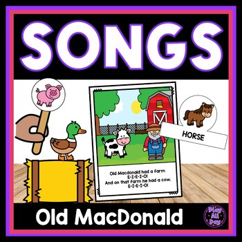 Preview of Old MacDonald Song and Activity Set | Book Flashcards Dramatic Play