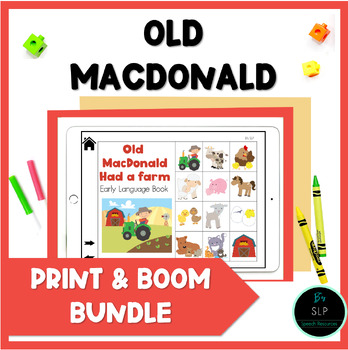 Preview of Old MacDonald Had a Farm Print and Digital Book Activities BUNDLE Speech Therapy