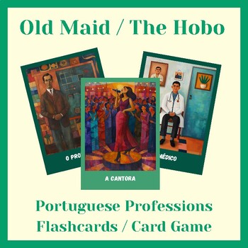 Preview of Old Maid / The Hobo – Portuguese Professions Flashcards and Card Game