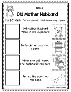 Old Mother Hubbard by Janis Davidson's Primary Printables | TPT