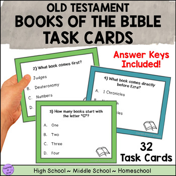 Preview of Old Testament Bible Book Order Trivia Task Cards Activity Game