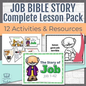 Preview of Job Bible Story Complete Lesson Pack for Kindergarten through 6th Grades