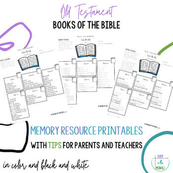 Preview of Old Testament Books of the Bible Memory Resources Printable Packet | FREEBIE