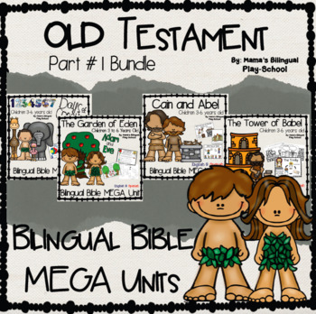 Preview of Old Testament Stories Bundle #1 | Bilingual Bible Unit of Lessons and Activities