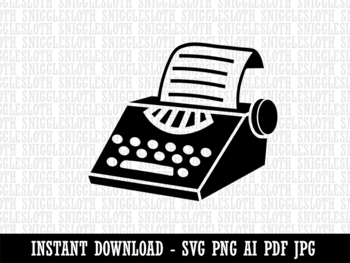 Preview of Old Typewriter Icon for Novels Books and Letters Clipart