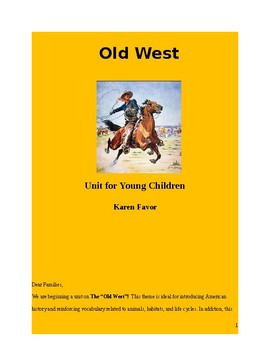 Preview of Old West Unit for Early Childhood