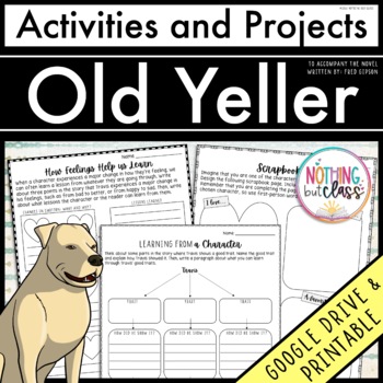 Preview of Old Yeller | Activities and Projects | Worksheets and Digital