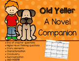 Old Yeller Novel Companion Chart