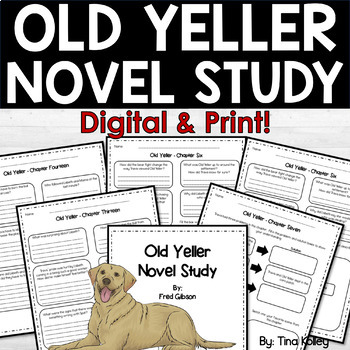 Preview of Old Yeller Novel Study | Digital and Printable | Distance Learning