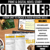 Old Yeller Novel Study Unit: Printable Comprehension & Voc