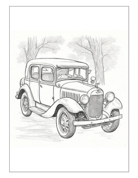 Preview of Old vintage Cars coloring Pages