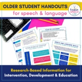 Older Student Speech & Language Handouts