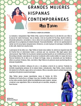 Preview of Olga Tañón (SPA) - Grandes Mujeres Hispanas Contemporáneas