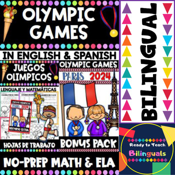 Preview of Olimpic Games in English & Spanish - Paris 2024 - No-prep Printables